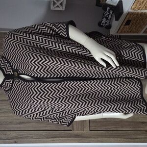 Black and tan sweater poncho